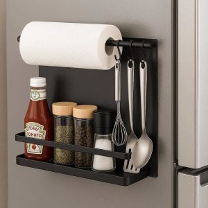 14 Small Magnetic Kitchen Refrigerator Organizer Rack Space Saving Spice Storage Shelf