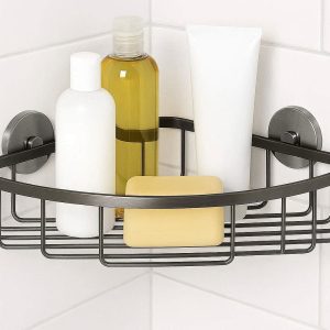 18 Corner Shower Organizer Shelf Rustproof Stainless Steel Bathroom Storage Caddy Basket