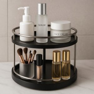 30 Sleek Rotating Bathroom Countertop Organizer Round Makeup Vanity Storage Spice Display Rack